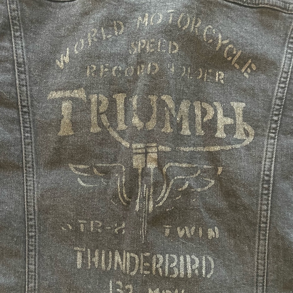 Lucky Brand Triumph Gray Graphic Jacket - Large